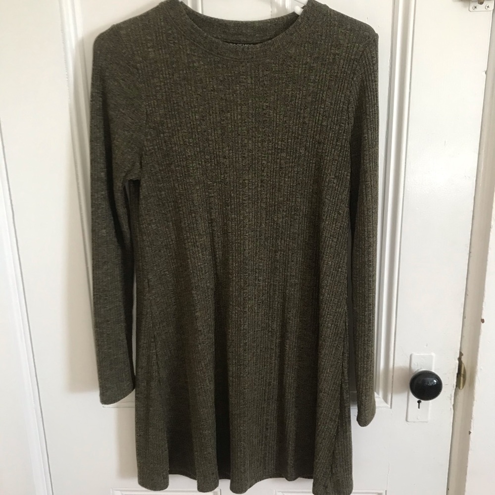 Navy green mockneck mini dress!